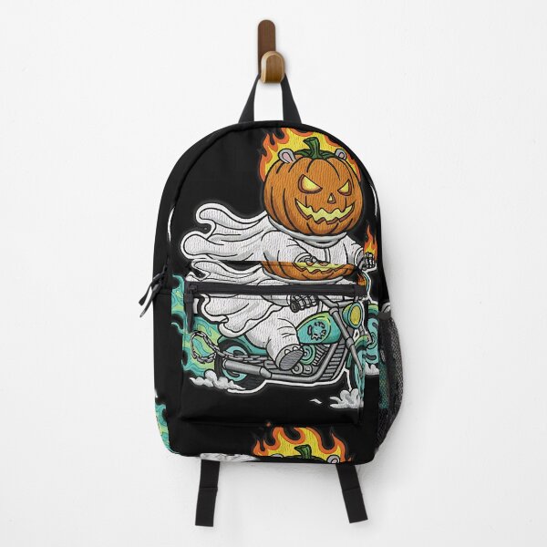 Item preview, Flaming Pumpkin Head Halloween Rider Motorcycle Spooky Art designed and sold by ArtDesignTp.