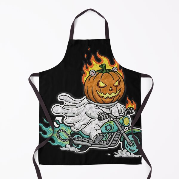 Item preview, Flaming Pumpkin Head Halloween Rider Motorcycle Spooky Art designed and sold by ArtDesignTp.