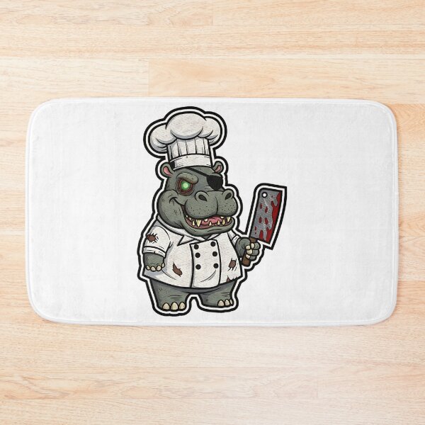 Item preview, Cute Hippo Halloween Zombie Chef Costume Spooky Art designed and sold by ArtDesignTp.