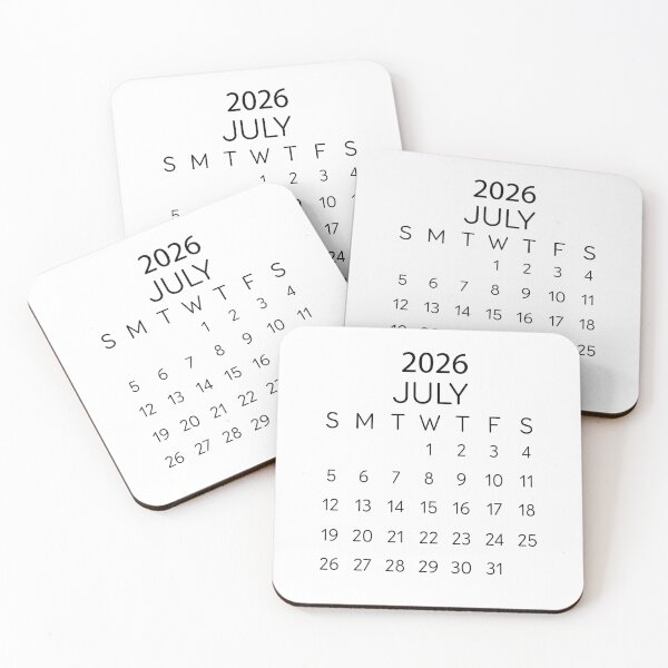 Item preview, July 2026 Minimalist Black Calendar – Simple Chic Planner Page designed and sold by EmeraldeaDesign.