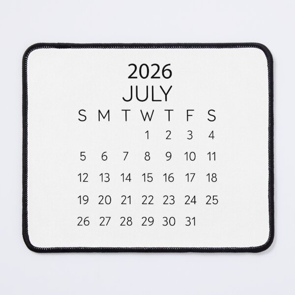 Item preview, July 2026 Minimalist Black Calendar – Simple Chic Planner Page designed and sold by EmeraldeaDesign.