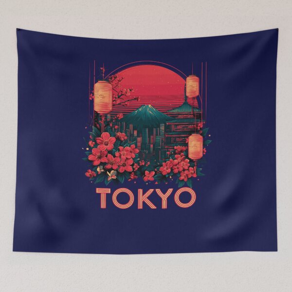Item preview, Tokyo – Neon Glow, Sakura & Fuji Design designed and sold by Meiersbeste.