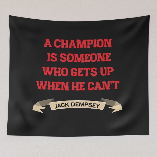 Item preview, Jack Dempsey Quote – “A Champion Is Someone Who Gets Up” Vintage Typography designed and sold by simpledarkwavewisdom.