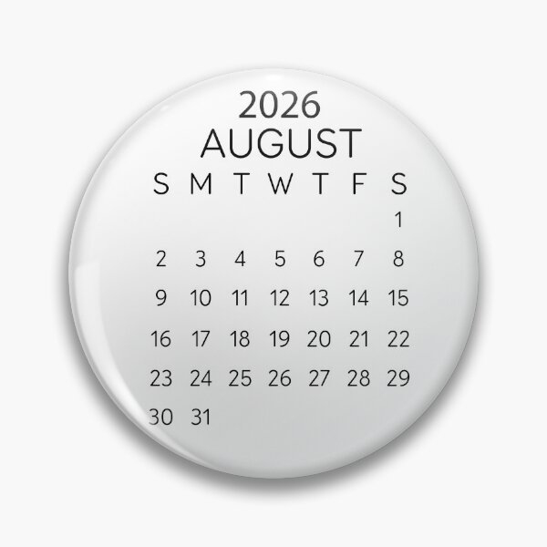 Item preview, August 2026 Minimalist Black Calendar – Sleek Monthly Page designed and sold by EmeraldeaDesign.