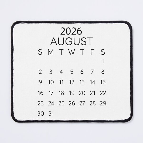 Item preview, August 2026 Minimalist Black Calendar – Sleek Monthly Page designed and sold by EmeraldeaDesign.