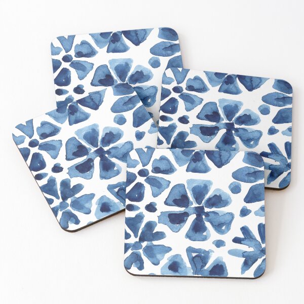 Item preview, Indigo Shibori Tie Dye Flower Pattern designed and sold by HoyaBouquetart.
