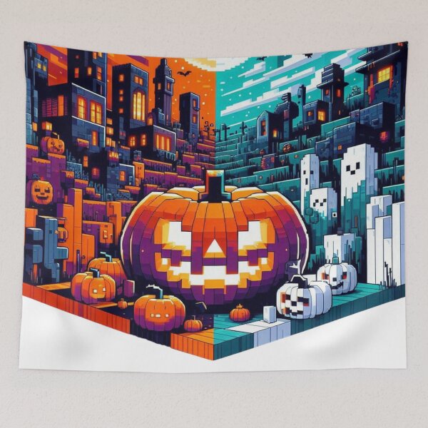 Item preview, HALLOWEEN IN MINECRAFT LAND - NR 02 - 9216x9216 designed and sold by darky72.
