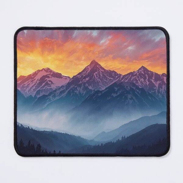 Item preview, Majestic mountain range at sunrise designed and sold by JayVistaVibe.