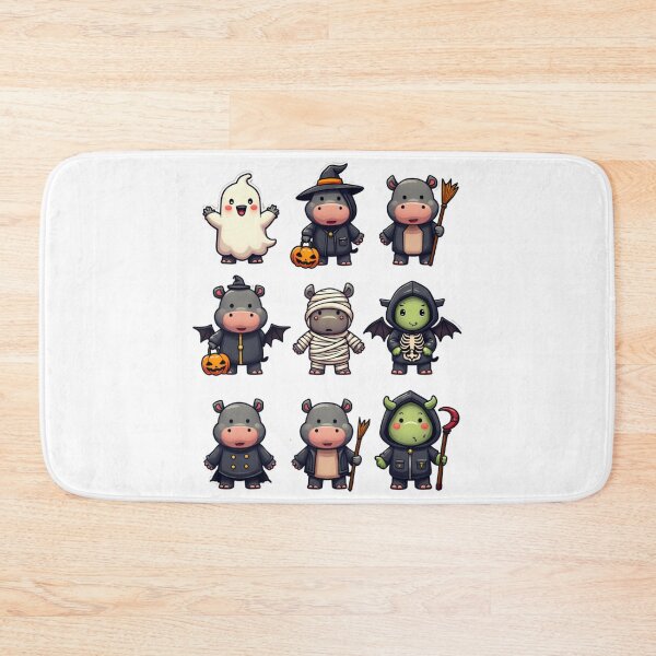 Item preview, Cute Hippo Halloween Costume Bundle Ghost Witch Mummy Vampire Dragon Art designed and sold by ArtDesignTp.