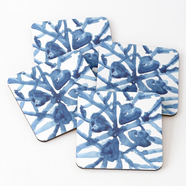 Item preview, Indigo Shibori Tie Dye Branch Pattern designed and sold by HoyaBouquetart.