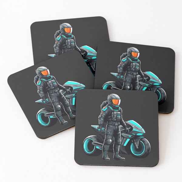Item preview, Motorbike Rider Astronaut – Futuristic Neon Space Explorer Design designed and sold by ColorSplash123.