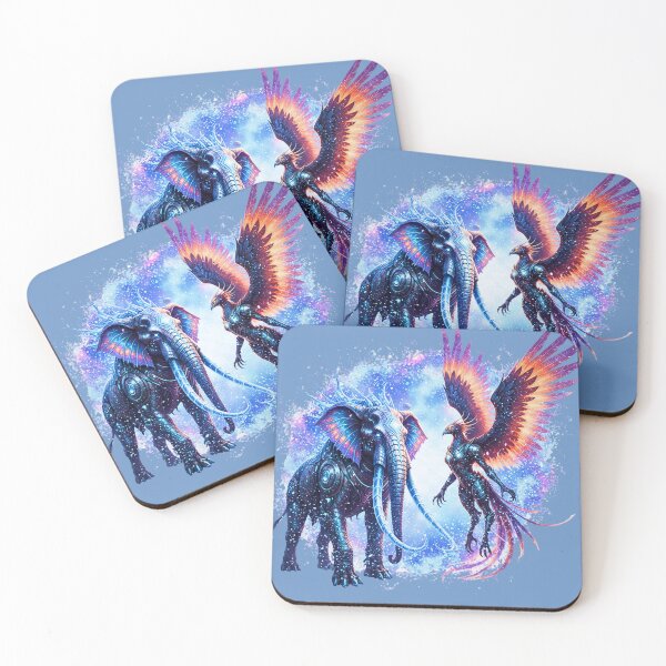 Item preview, Primal Celestial Guardians | The Starforged Elephant & The Cosmic Phoenix designed and sold by E-SarnEdge.
