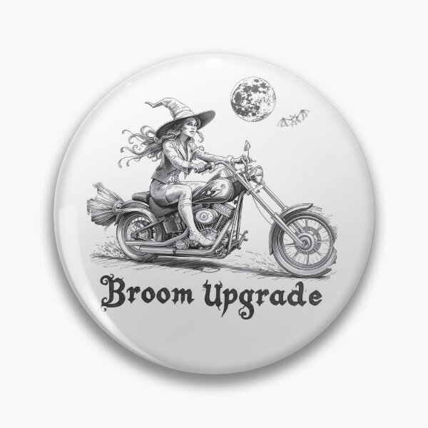 Item preview, Broom Upgrade – Witch Riding Motorcycle Under Full Moon designed and sold by TestudoDesign.
