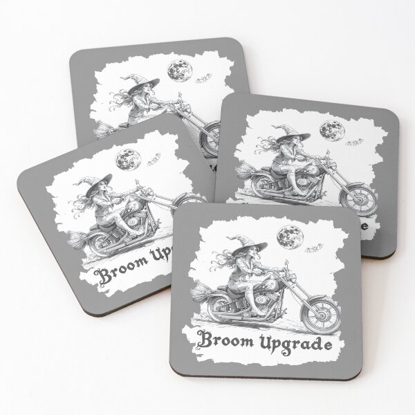 Item preview, Broom Upgrade – Witch Riding Motorcycle Under Full Moon designed and sold by TestudoDesign.