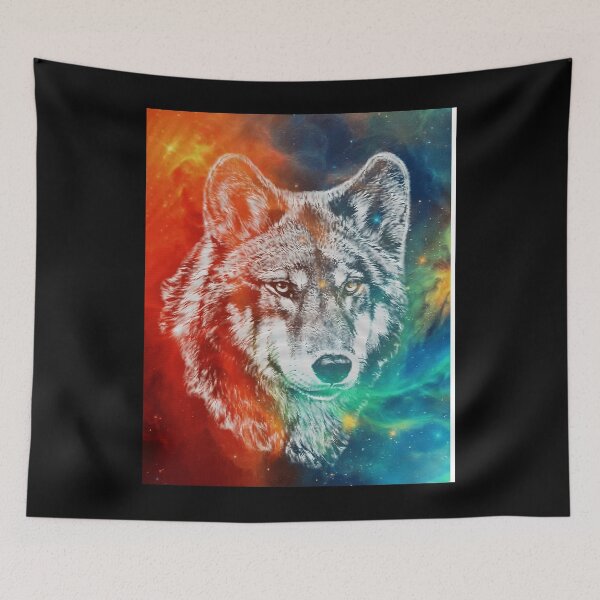 Item preview, Wolf Face With Magic Background Graphic 		 designed and sold by arslgnej35.