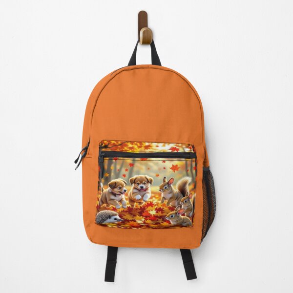 Item preview, Autumn Whispers - Animals dance through colorful leaves – playful forest joy in golden light designed and sold by FotoworldEdel.