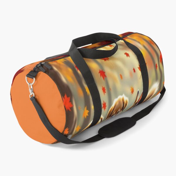 Item preview, Autumn Whispers - Animals dance through colorful leaves – playful forest joy in golden light designed and sold by FotoworldEdel.