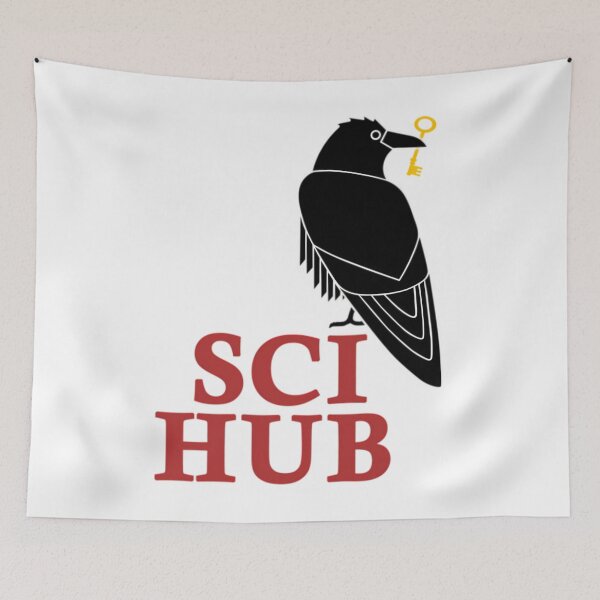 Item preview, SCI-HUB Text And Raven Suitable For Black Backgrounds  	 designed and sold by icgijvlxcio44.