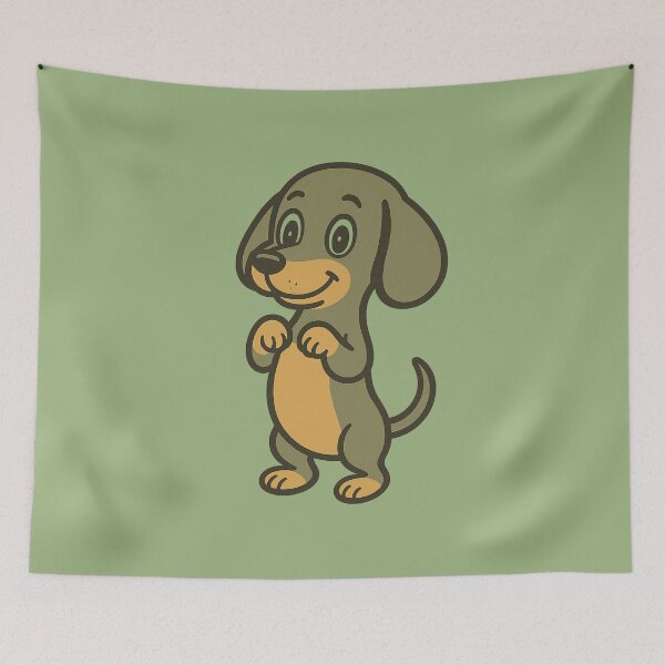 Item preview, Retro Dachshund – Begging Cartoon on Hind Legs designed and sold by Doxie Life.