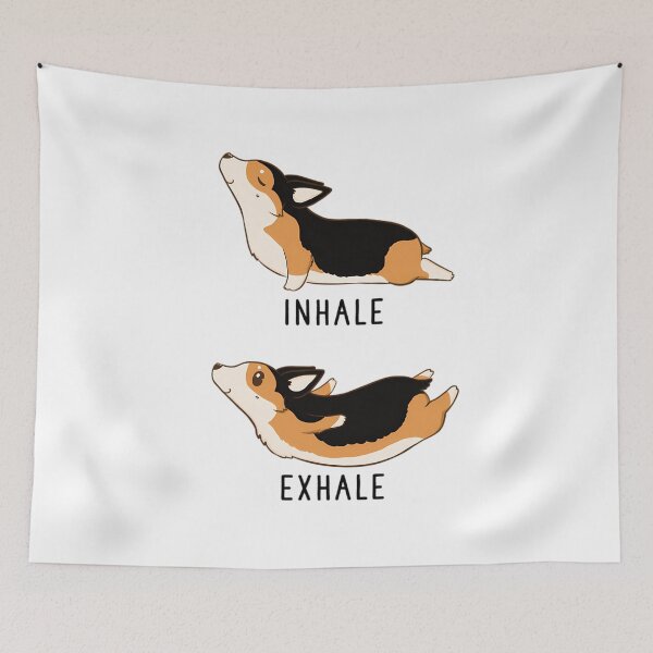 Item preview, Inhale Exhale Tri Color Corgi Yoga  	 designed and sold by kbraapoat93.