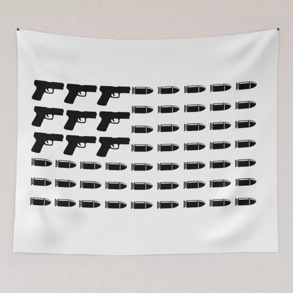 Item preview, GUNS AND BULLETS FLAG designed and sold by Apocalyptik Designs .