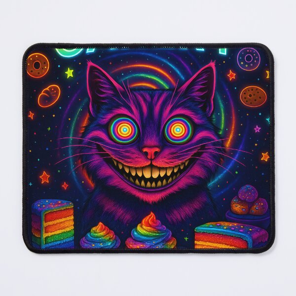 Item preview, ? Space Cakery – Psychedelic Neon Cat & Rainbow Bakery designed and sold by DuttyLion.