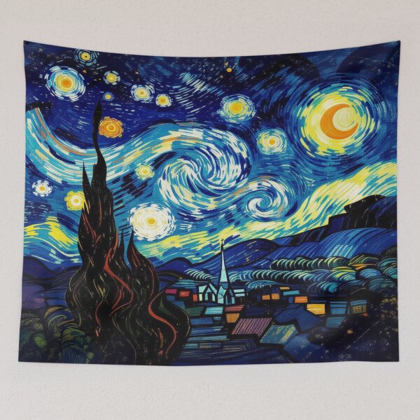 Item preview, Starry Whispers - Night speaks in colors – swirling dreams under a luminous sky designed and sold by FotoworldEdel.