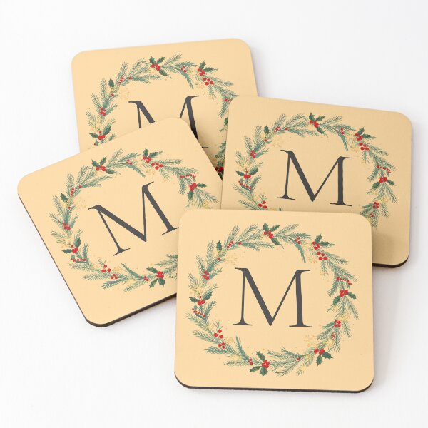 Item preview, Christmas Monogram Letter M Ornament Wreath – Holiday Initial Gift 2025 designed and sold by Punnyverse.