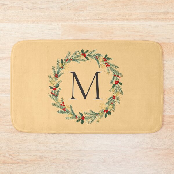 Item preview, Christmas Monogram Letter M Ornament Wreath – Holiday Initial Gift 2025 designed and sold by Punnyverse.
