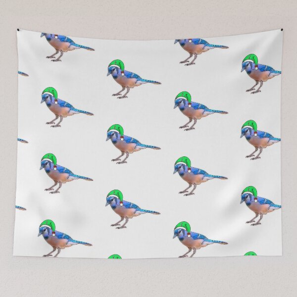 Item preview,  Blue jay wearing festive Elf Hat - animalzinhats  designed and sold by Ashley’sAnimalz.