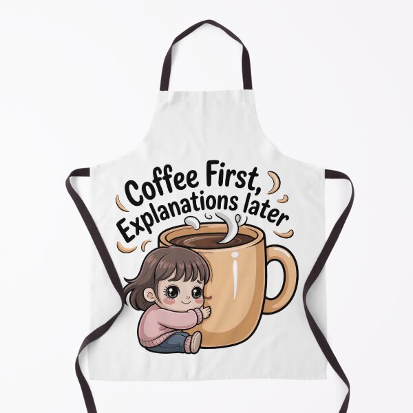 Item preview, Coffee First Explanations Later – Cute Kawaii Coffee Lover Design designed and sold by dya-baino.