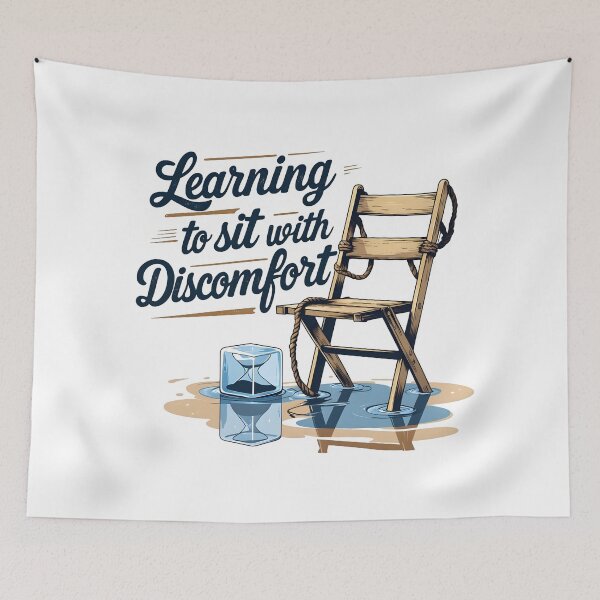 Item preview, Learning to sit with discormfort relatable emotion self worth design designed and sold by FoxyJags.
