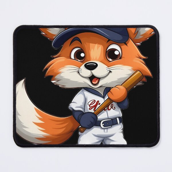 Item preview, Slugger Fox - Cartoon Baseball Fox Hero designed and sold by LisaOconnorFG.