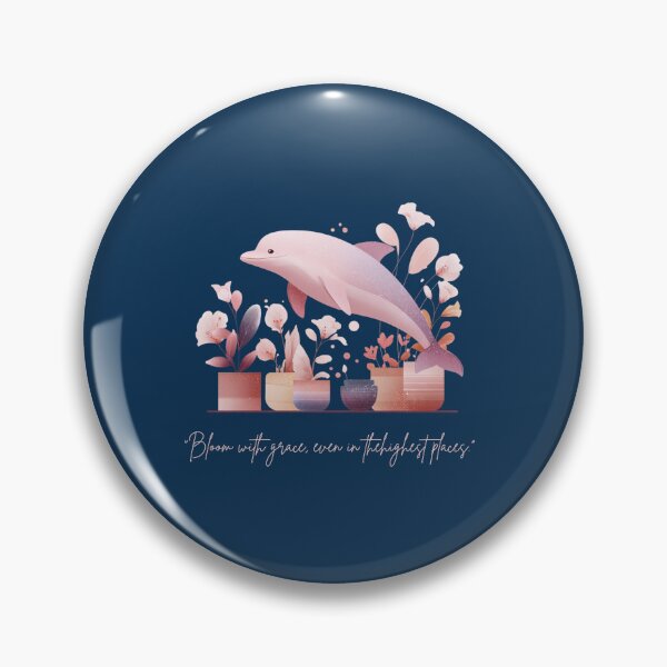 Item preview, Minimalist Dolphin with Edelweiss Blooms designed and sold by PrettyB888.