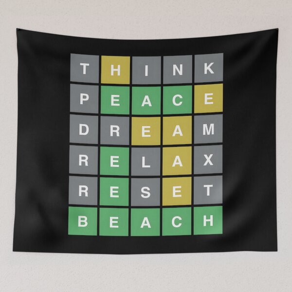 Item preview, Wordle Think Peace Dream Relax Reset Beach Active 		 designed and sold by qeptdlmqot41.