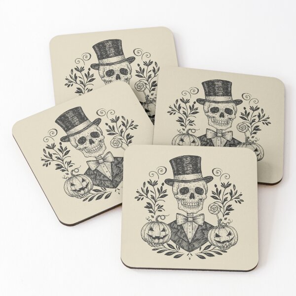Item preview, "Vintage Halloween Skeleton Gentleman – Gothic Retro Spooky Art" designed and sold by Pasteltone.