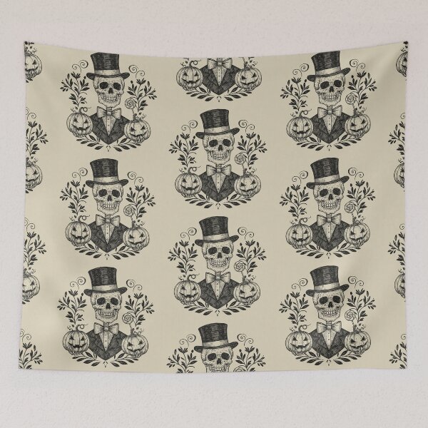 Item preview, "Vintage Halloween Skeleton Gentleman – Gothic Retro Spooky Art" designed and sold by Pasteltone.