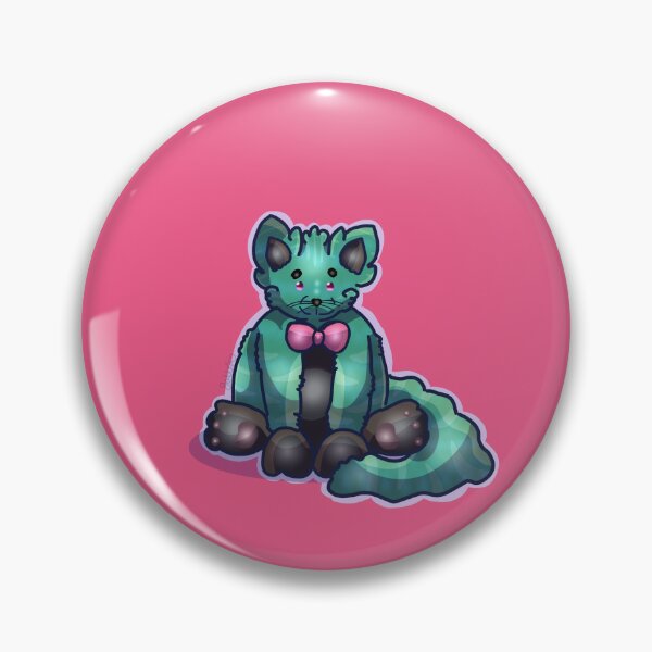 Item preview, Cute Chibi Emerald Green Cat With Pink Bowtie designed and sold by AHumanArtMachine.