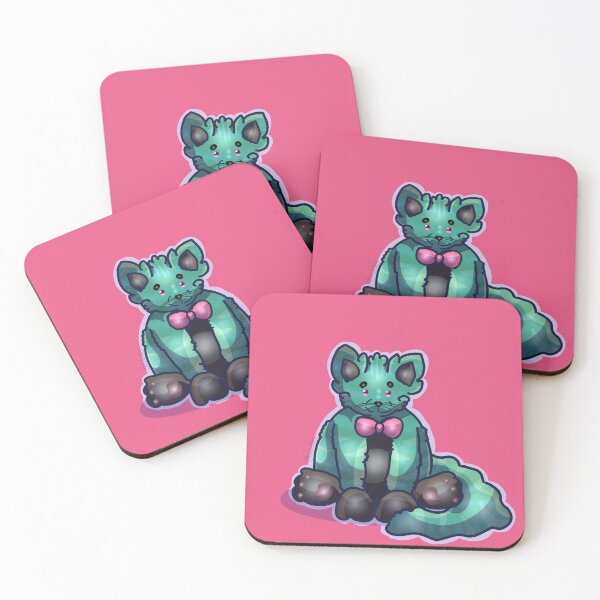 Item preview, Cute Chibi Emerald Green Cat With Pink Bowtie designed and sold by AHumanArtMachine.