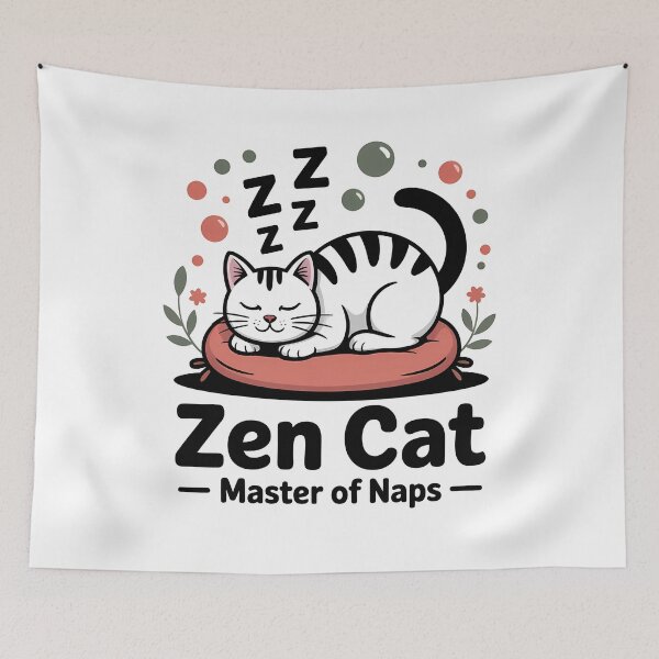 Item preview, Cute Zen Cat T-shirt – Funny Master of Naps Design designed and sold by Print Era.