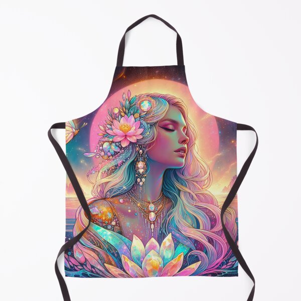 Item preview, Cosmic Goddess | Crystal Lotus Spiritual Fantasy Art designed and sold by UXVisionCraft28.