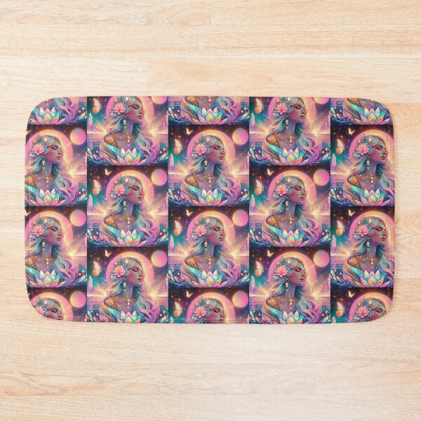 Item preview, Cosmic Goddess | Crystal Lotus Spiritual Fantasy Art designed and sold by UXVisionCraft28.