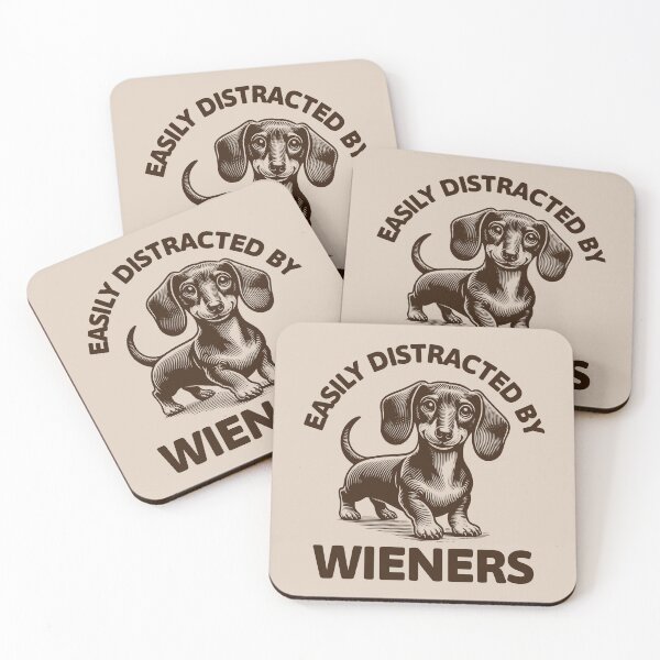 Item preview, Easily Distracted By Wieners Cute Dachshund Dog Lover designed and sold by KLArtzStore.