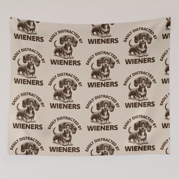 Item preview, Easily Distracted By Wieners Cute Dachshund Dog Lover designed and sold by KLArtzStore.