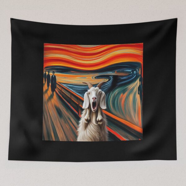 Item preview, Screaming Funny Goat Meme Goat Scream Painting Vintage designed and sold by KAYDEE01212 ✨.