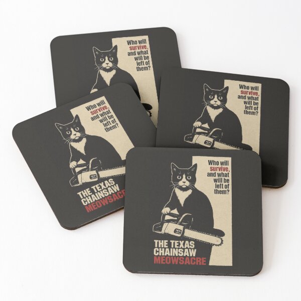 Item preview, Texas Chainsaw Meowsacre | Vintage Cat Horror Movie designed and sold by Oh, the HORROR!.