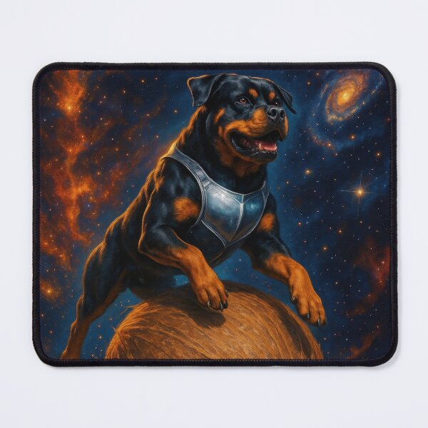Item preview, Heroic Rottweiler Riding Cosmic Coconut designed and sold by Flying Doggo.