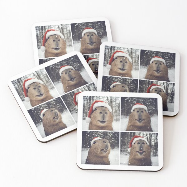 Item preview, Cute Capybara Christmas Photobooth designed and sold by RockFireMerch.