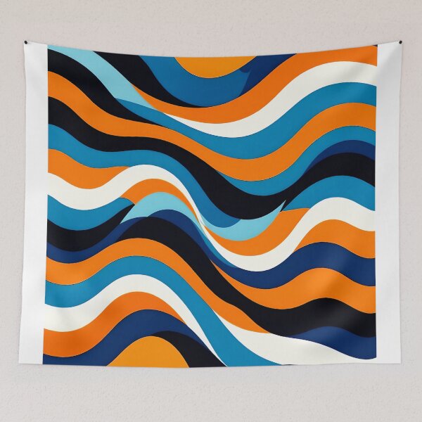 Item preview, 6 color waves abstract colorful design designed and sold by SmashingDeals.