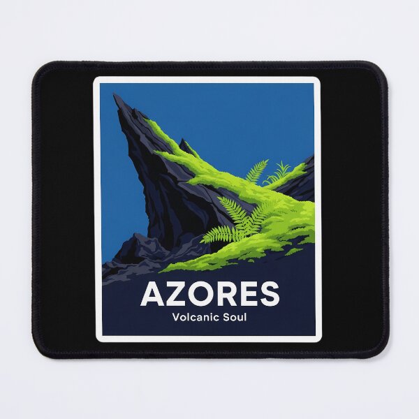 Item preview, Minimalist Azores Volcanic Rock with Green Moss & Fern designed and sold by Digital Dreams Arts.